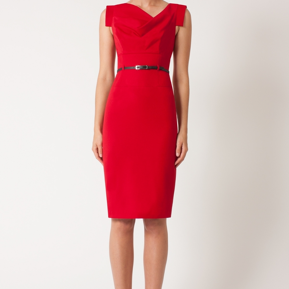 Black Halo Red Sheath Dress
